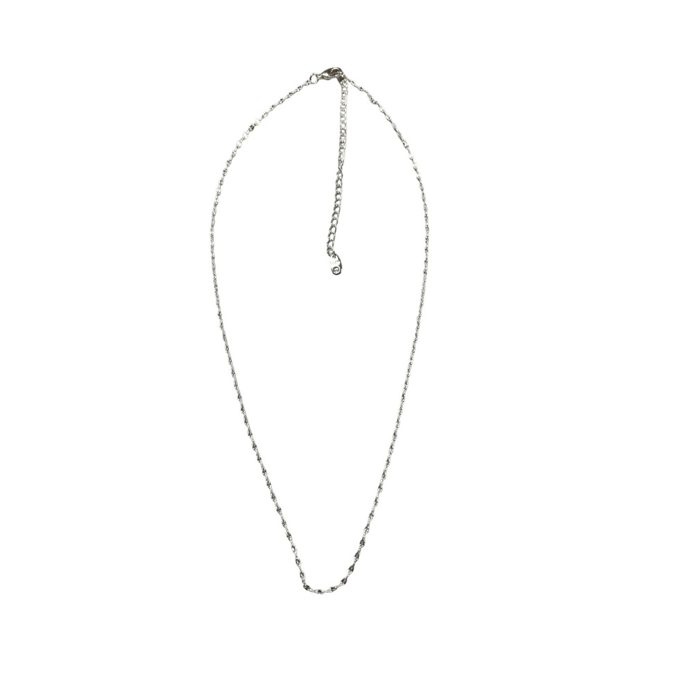 LAVN Lavin New York Silver Tone Dainty Twisted Link Chain‎ Necklace Layering